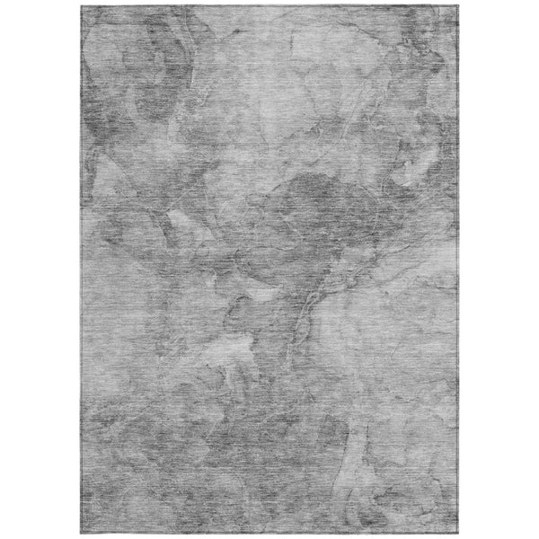 HomeRoots 5' Nautical Gray Silver and Charcoal Area Rug – Washable, Durable, Perfect for Indoor and Outdoor Use 10' X 14' 581742