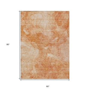 Homeroots 3' Nautical Washable Area Rug In Artichoke And Lime Green - Perfect For Indoor & Outdoor Spaces! 5' X 8' Polyester 581744