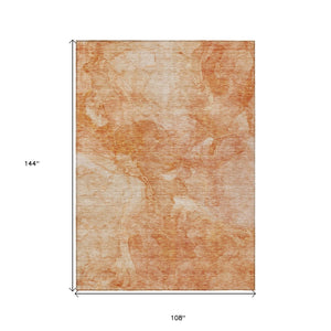 HomeRoots 9' Nautical Indoor Outdoor Area Rug in Salmon Peach and Ivory – Durable, Washable, Coastal Charm 9' X 12' 581747