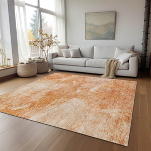 HomeRoots 9' Nautical Indoor Outdoor Area Rug in Salmon Peach and Ivory – Durable, Washable, Coastal Charm 9' X 12' 581747