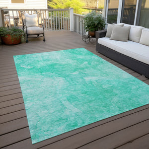 Homeroots 3' Nautical Washable Area Rug In Artichoke And Lime Green - Perfect For Indoor & Outdoor Spaces! 3' X 5' Polyester 581749