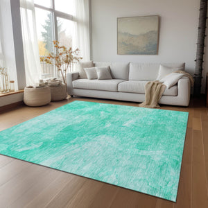 Homeroots 3' Nautical Washable Area Rug In Artichoke And Lime Green - Perfect For Indoor & Outdoor Spaces! 3' X 5' Polyester 581749