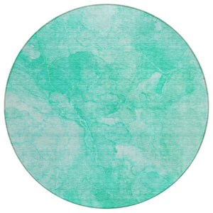 HomeRoots 5' Nautical Teal Blue and Aqua Area Rug - Durable, Washable, and Perfect for Indoor or Outdoor Spaces 8' Round 581751