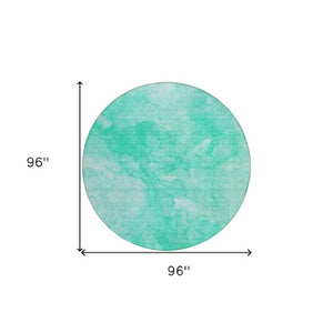 Homeroots 3' Nautical Washable Area Rug In Artichoke And Lime Green - Perfect For Indoor & Outdoor Spaces! 8' Round Polyester 581751