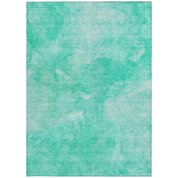 Homeroots 3' Nautical Washable Area Rug In Artichoke And Lime Green - Perfect For Indoor & Outdoor Spaces! 8' X 10' Polyester 581752