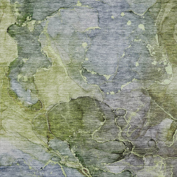 Homeroots 3' Navy Blue And Beige Abstract Washable Area Rug For Indoor And Outdoor Spaces, Durable Design 3' X 5' Polyester 581767