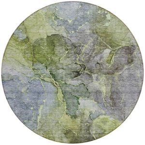 Homeroots 3' Navy Blue And Beige Abstract Washable Area Rug For Indoor And Outdoor Spaces, Durable Design 8' Round Polyester 581769