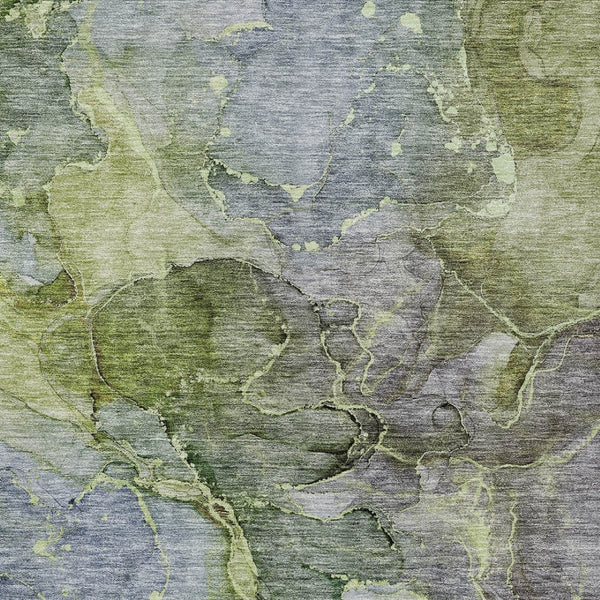 Homeroots 3' Navy Blue And Beige Abstract Washable Area Rug For Indoor And Outdoor Spaces, Durable Design 8' X 10' Polyester 581770