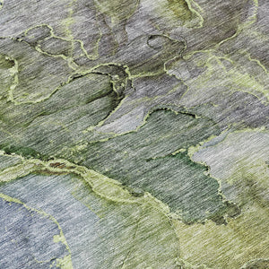 Homeroots 3' Navy Blue And Beige Abstract Washable Area Rug For Indoor And Outdoor Spaces, Durable Design 8' X 10' Polyester 581770