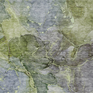 Homeroots 3' Navy Blue And Beige Abstract Washable Area Rug For Indoor And Outdoor Spaces, Durable Design 9' X 12' Polyester 581771