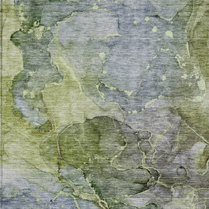 Homeroots 3' Navy Blue And Beige Abstract Washable Area Rug For Indoor And Outdoor Spaces, Durable Design 10' X 14' Polyester 581772