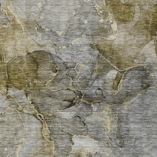 Homeroots 3' Navy Blue And Beige Abstract Washable Area Rug For Indoor And Outdoor Spaces, Durable Design 3' X 5' Polyester 581779