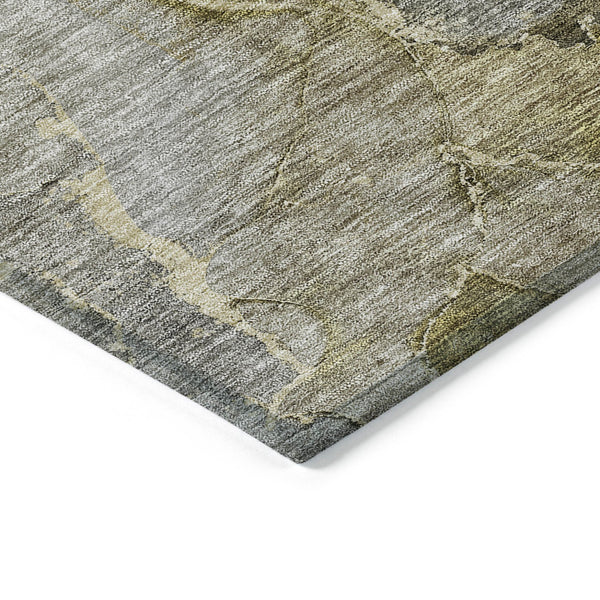 Homeroots 3' Navy Blue And Beige Abstract Washable Area Rug For Indoor And Outdoor Spaces, Durable Design 5' X 8' Polyester 581780