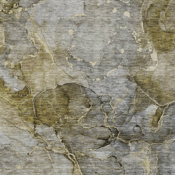 Homeroots 3' Navy Blue And Beige Abstract Washable Area Rug For Indoor And Outdoor Spaces, Durable Design 5' X 8' Polyester 581780