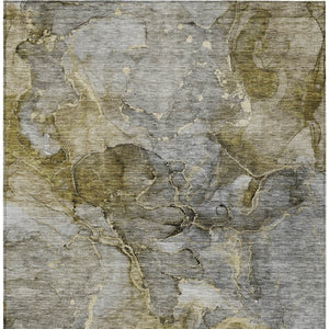 Homeroots 3' Navy Blue And Beige Abstract Washable Area Rug For Indoor And Outdoor Spaces, Durable Design 8' X 10' Polyester 581782