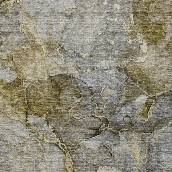 Homeroots 3' Navy Blue And Beige Abstract Washable Area Rug For Indoor And Outdoor Spaces, Durable Design 8' X 10' Polyester 581782