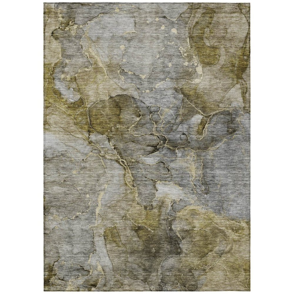 HomeRoots 9' Taupe Brown and Gray Abstract Area Rug – Stylish, Washable, Durable for Indoor and Outdoor Use 9' X 12' 581783