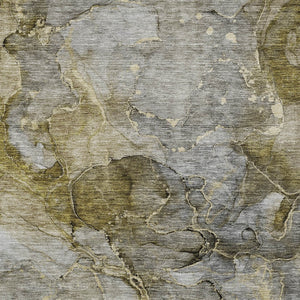 Homeroots 3' Navy Blue And Beige Abstract Washable Area Rug For Indoor And Outdoor Spaces, Durable Design 9' X 12' Polyester 581783