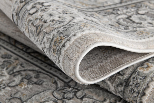 HomeRoots 9' x 12' Gray Abstract Area Rug - Plush, Durable, Stain-Resistant Design for Modern Living Spaces 581785