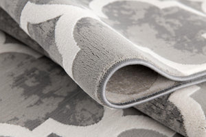 HomeRoots 4' X 6' Gray Abstract Area Rug - Soft, Stain-Resistant Design Perfect for Modern Homes with Kids & Pets 581786
