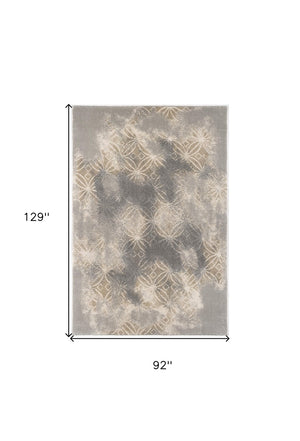 HomeRoots 8' X 10' Gray Abstract Area Rug - Modern Soft Polyester Design, Stain Resistant, Perfect for High-Traffic Spaces 581788
