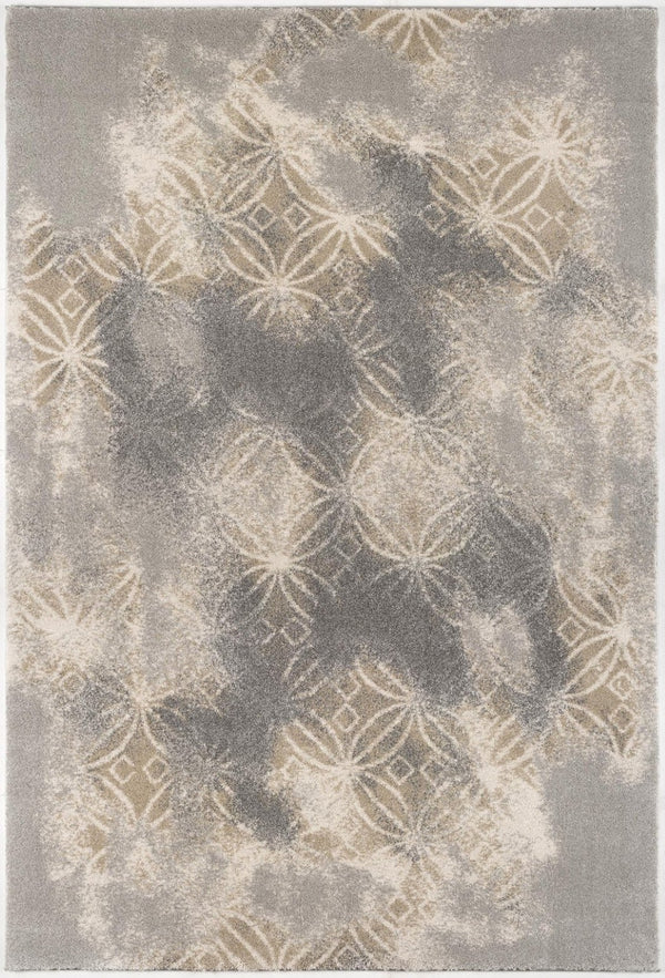 HomeRoots 8' X 10' Gray Abstract Area Rug - Modern Soft Polyester Design, Stain Resistant, Perfect for High-Traffic Spaces 581788