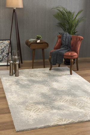HomeRoots 8' X 10' Gray Abstract Area Rug - Modern Soft Polyester Design, Stain Resistant, Perfect for High-Traffic Spaces 581788
