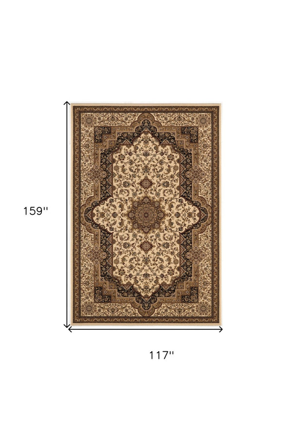 HomeRoots 10' Modern Black Abstract Area Rug - Durable, Stain-Resistant Design for High-Traffic Homes & Style 581789