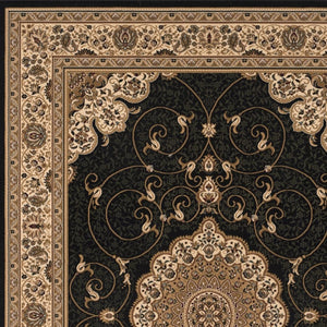 HomeRoots 10' X 13' Black Abstract Area Rug - Modern, Durable Design for High Traffic Spaces & Easy Care! 581790