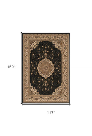 HomeRoots 10' X 13' Black Abstract Area Rug - Modern, Durable Design for High Traffic Spaces & Easy Care! 581790