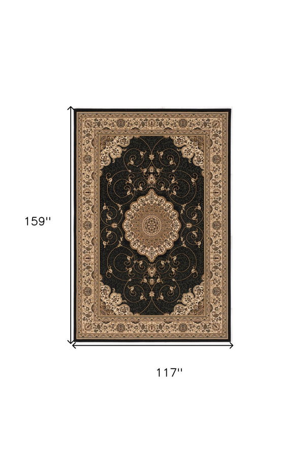 HomeRoots 10' X 13' Black Abstract Area Rug - Modern, Durable Design for High Traffic Spaces & Easy Care! 581790