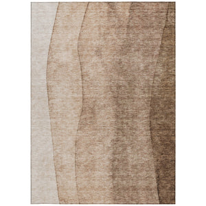 Homeroots 3' Brown And Beige Ombre Washable Indoor Outdoor Area Rug – Stylish, Durable, And Versatile Design 5' X 8' Polyester 581799