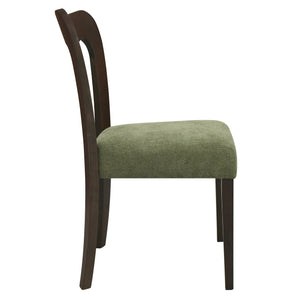 English Elm Christopher Knight Home® - Dining Chair Modern Set of 2 with Rounded Back and Upholstered Seat on Durable Rubberwood Frame Dark Brown,Green N771P254007L