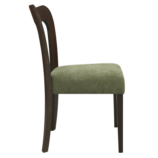 English Elm Christopher Knight Home® - Dining Chair Modern Set of 2 with Rounded Back and Upholstered Seat on Durable Rubberwood Frame Dark Brown,Green N771P254007L