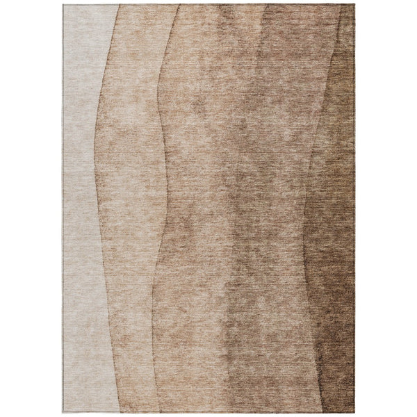 Homeroots 3' Brown And Beige Ombre Washable Indoor Outdoor Area Rug – Stylish, Durable, And Versatile Design 9' X 12' Polyester 581802