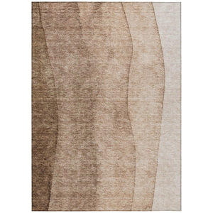 Homeroots 3' Brown And Beige Ombre Washable Indoor Outdoor Area Rug – Stylish, Durable, And Versatile Design 10' X 14' Polyester 581803