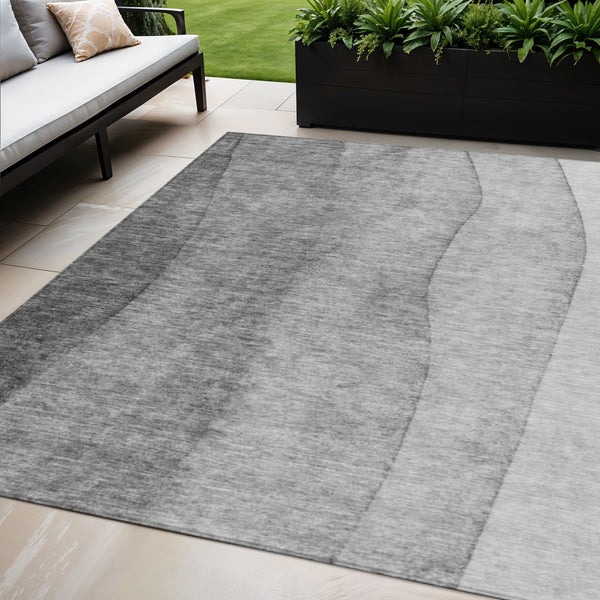 Homeroots 3' Brown And Beige Ombre Washable Indoor Outdoor Area Rug – Stylish, Durable, And Versatile Design 5' X 8' Polyester 581805