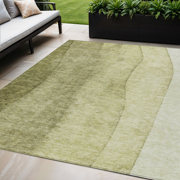 Homeroots 3' Brown And Beige Ombre Washable Indoor Outdoor Area Rug – Stylish, Durable, And Versatile Design 5' X 8' Polyester 581811