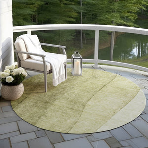 Homeroots 3' Brown And Beige Ombre Washable Indoor Outdoor Area Rug – Stylish, Durable, And Versatile Design 8' Round Polyester 581812