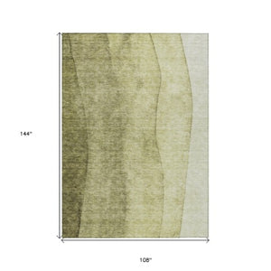 Homeroots 3' Brown And Beige Ombre Washable Indoor Outdoor Area Rug – Stylish, Durable, And Versatile Design 9' X 12' Polyester 581814