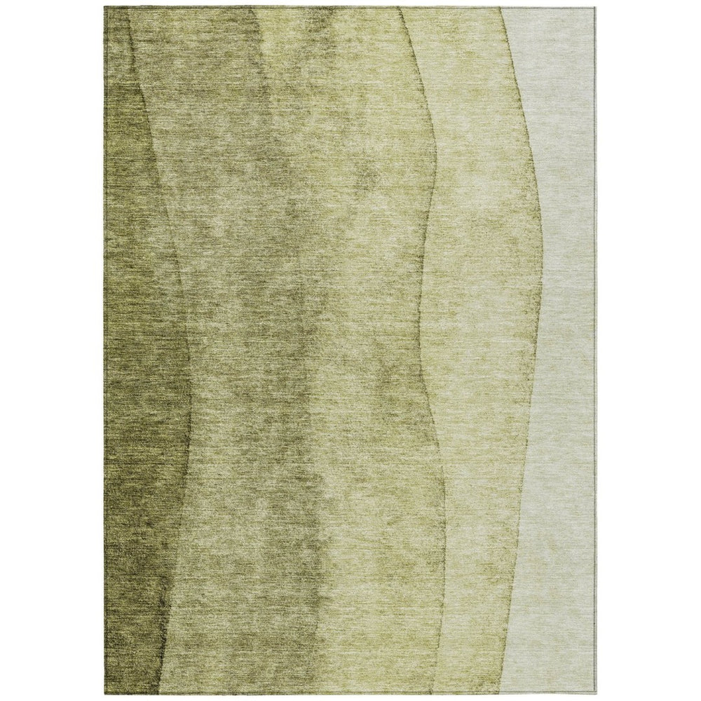 HomeRoots 9' Olive and Artichoke Ombre Area Rug - Durable, Washable Design for Indoor and Outdoor Use 9' X 12' 581814