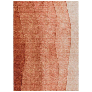 HomeRoots 5' Indoor Outdoor Area Rug in Red Copper & Terra Cotta Ombre - Durable, Easy-Care, Stylish Accent 5' X 8' 581817