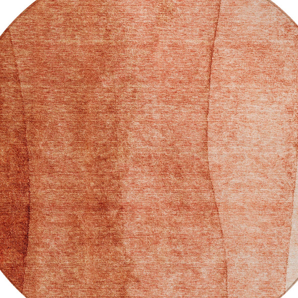 Homeroots 3' Brown And Beige Ombre Washable Indoor Outdoor Area Rug – Stylish, Durable, And Versatile Design 8' Round Polyester 581818