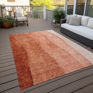 Homeroots 3' Brown And Beige Ombre Washable Indoor Outdoor Area Rug – Stylish, Durable, And Versatile Design 10' X 14' Polyester 581821