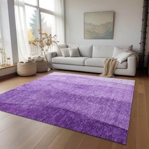 HomeRoots 5' Modern Purple to Lavender Ombre Area Rug - Durable, Machine Washable, Perfect for Indoor & Outdoor Use 5' X 8' 581823