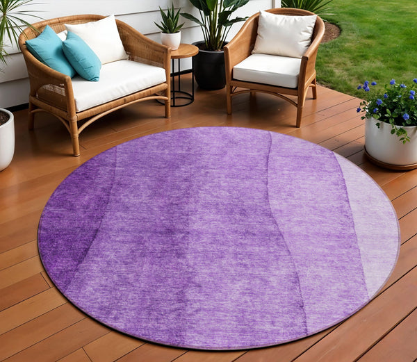 Homeroots 3' Brown And Beige Ombre Washable Indoor Outdoor Area Rug – Stylish, Durable, And Versatile Design 8' Round Polyester 581824