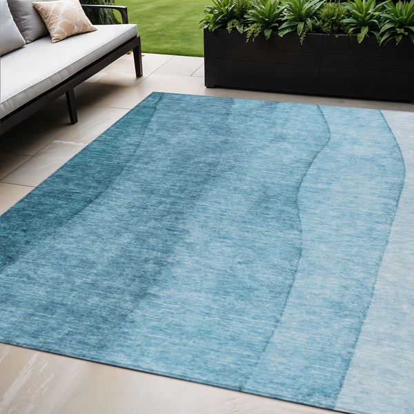 Homeroots 3' Brown And Beige Ombre Washable Indoor Outdoor Area Rug – Stylish, Durable, And Versatile Design 5' X 8' Polyester 581829