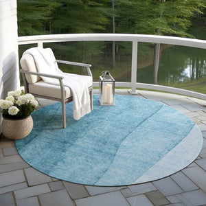 Homeroots 3' Brown And Beige Ombre Washable Indoor Outdoor Area Rug – Stylish, Durable, And Versatile Design 8' Round Polyester 581830