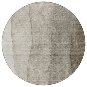 Homeroots 3' Brown And Beige Ombre Washable Indoor Outdoor Area Rug – Stylish, Durable, And Versatile Design 8' Round Polyester 581836