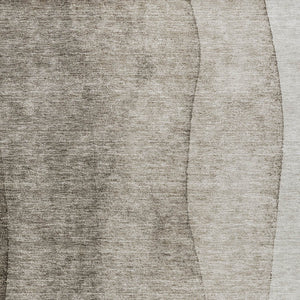 Homeroots 3' Brown And Beige Ombre Washable Indoor Outdoor Area Rug – Stylish, Durable, And Versatile Design 8' X 10' Polyester 581837